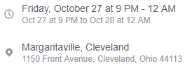 Margaritaville Cleveland, 1150 Front Ave. Cleveland Ohio 44113 Friday October 27, 2017 - Island Troy and Island Doctor