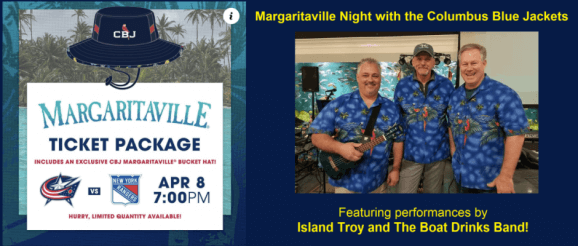 Island Troy and the Boat Drinks Band - Margaritaville Night with Columbus Blue Jackets